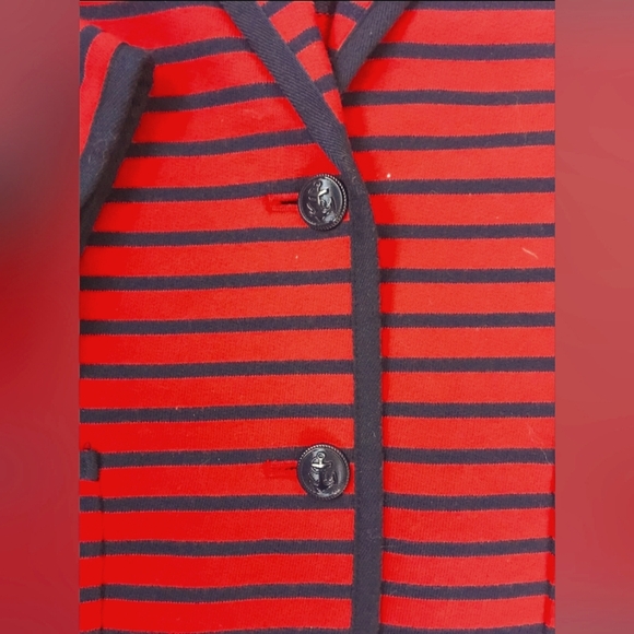 Talbot Red Striped Nautical Jacket / Blazer Size XL - Picture 6 of 6